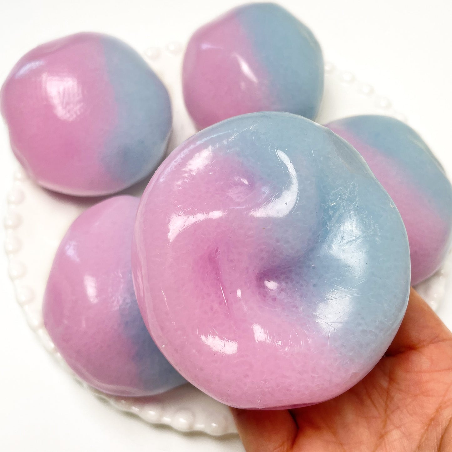 Pink & Blue Split-Fill Smoothie  Ice Slush Stress Ball Toy
