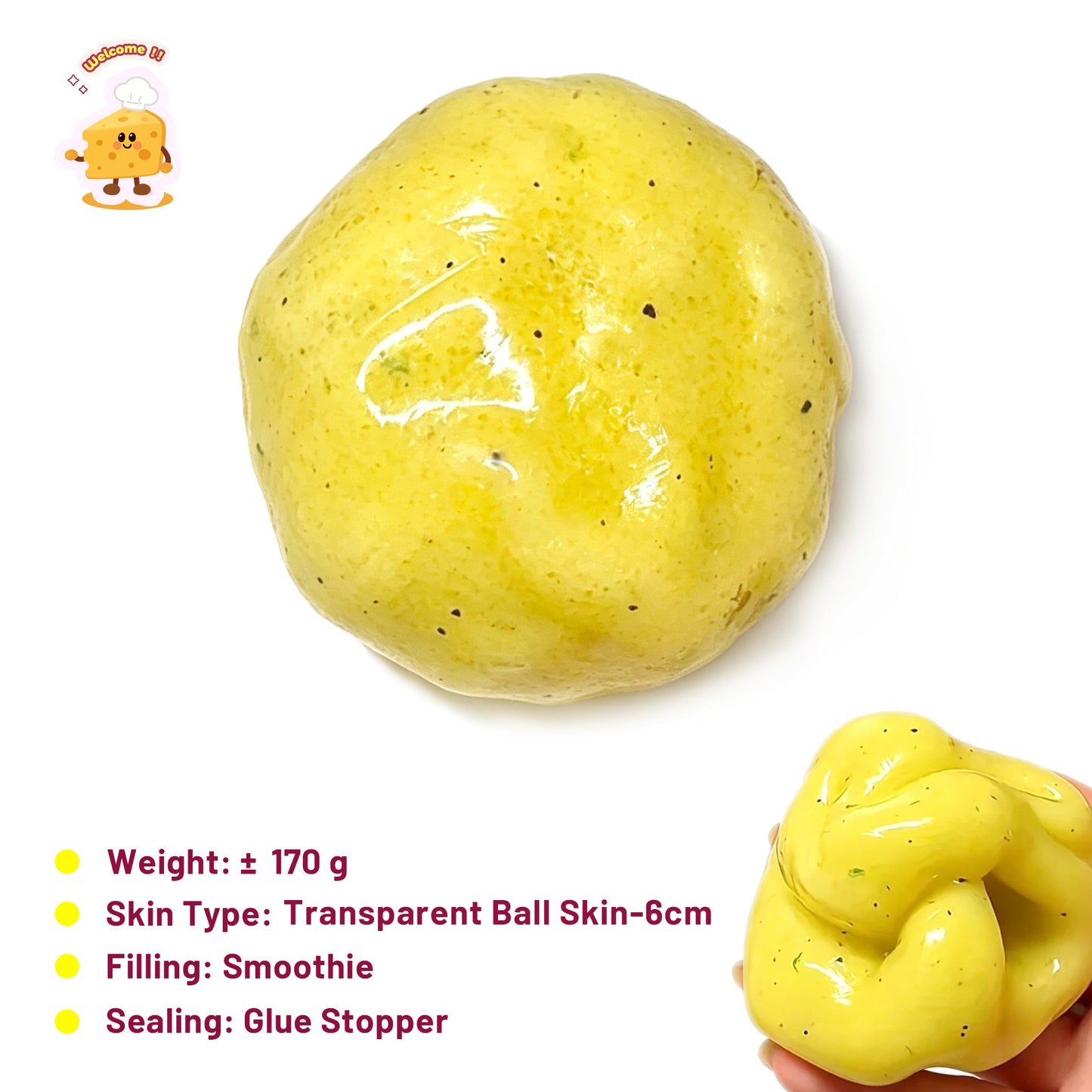 Black Pepper Slush Mashed Malleable Potato Stress Ball Toy - Charming Cheese