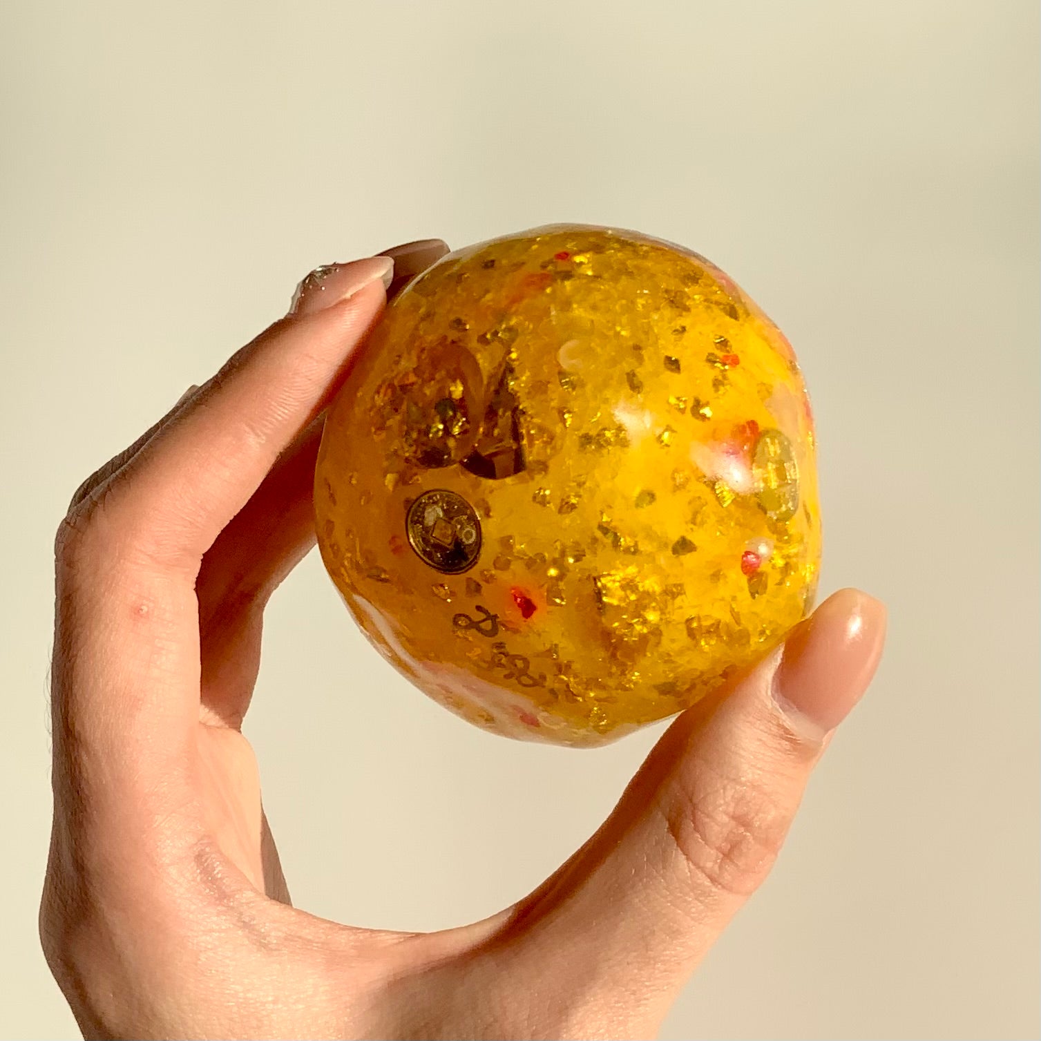 Wax Crispy Shell Golden Sparkling Fortune Stress Relief Handmade Ball - Charming Cheese