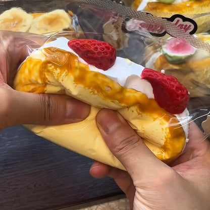 Soft Clay-like Texture Baked Fruit Cream Toast Taba Squishy Toy
