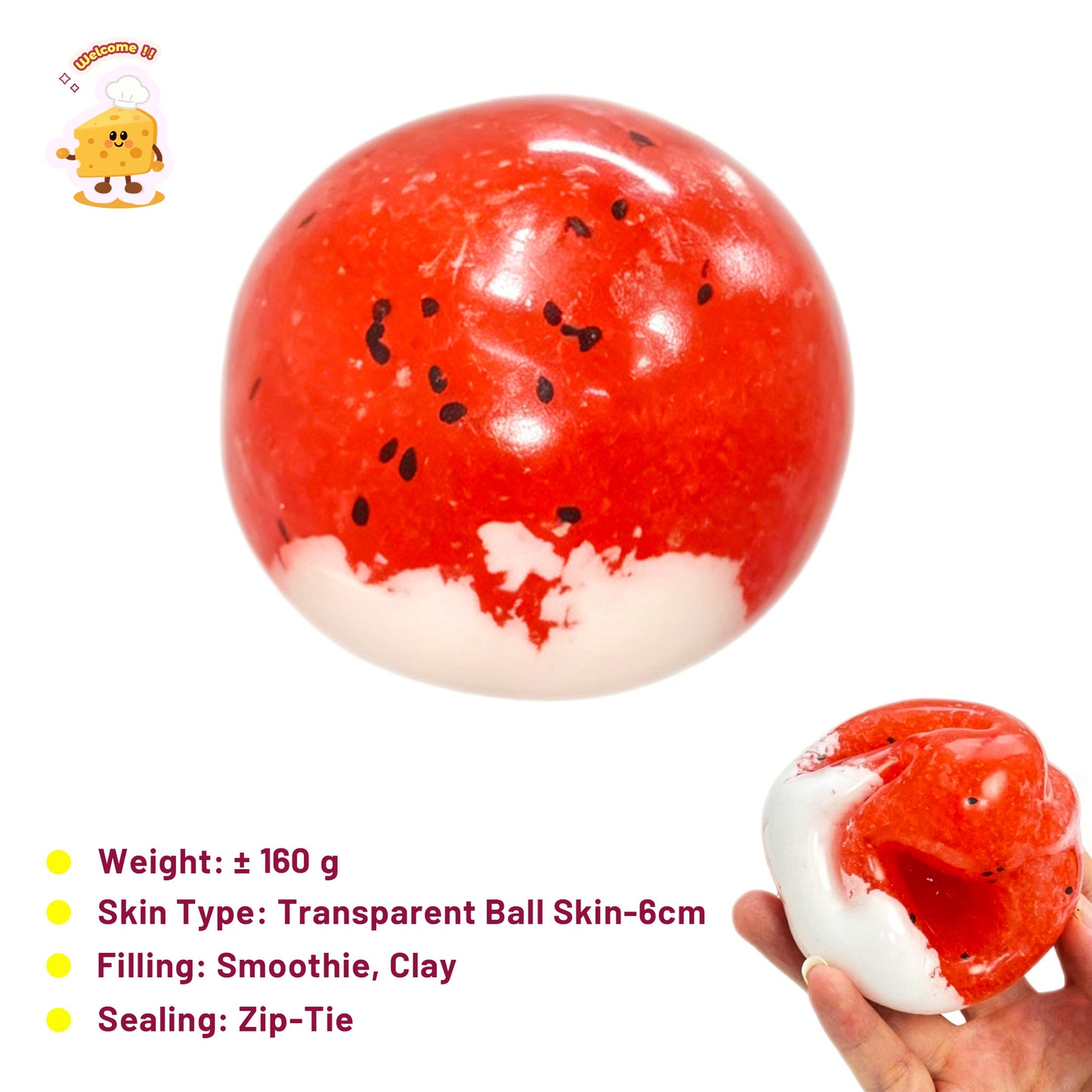 Coconut Milk Watermelon Smoothie Vaseline Ice Slush Stress Ball Toy