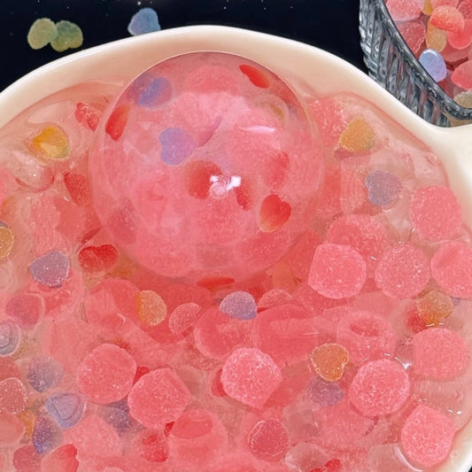 Gel-like Texture Sweet Heart Stress Ball Zip-tie Toy Fidget (5cm ball skin) - Charming Cheese