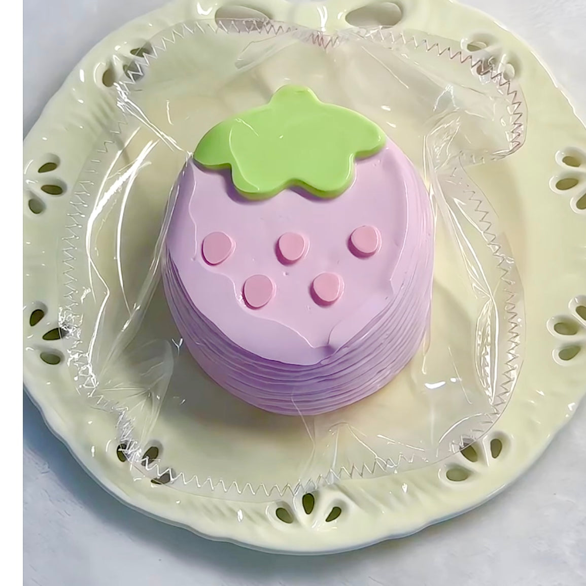 Water-like Texture Bursting Pink Strawberry Taba Squishy Toy