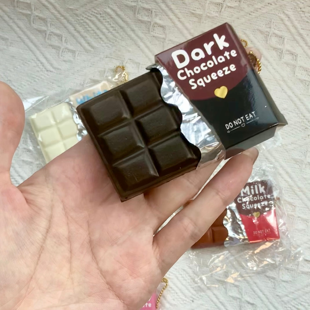 Mixed Flavors Mini Cute Chocolate Bar Keychain Slow-rising Squishy