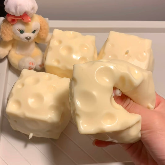 Crunchy Savory Yellow Cheese Cube Stress Ball Fidget Toy - Charming Cheese