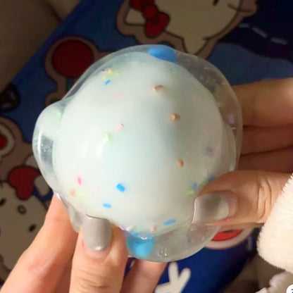 Crispy Shell Sugar Crystals Macaron Blue Stress Relief Handmade Ball