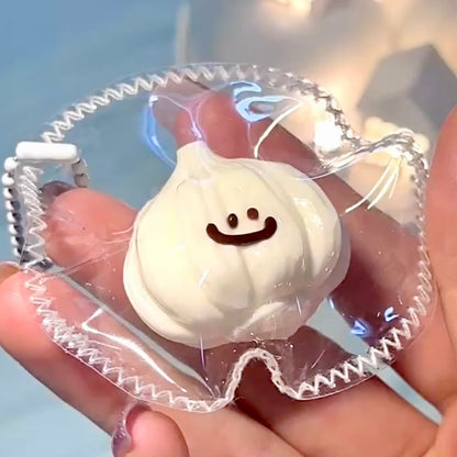 Thick Cream Texture Smiling Garlic Mango Marshmallow Mini Charm Taba Squishy
