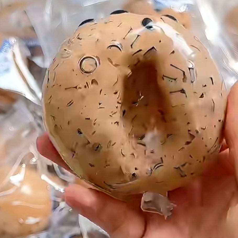 Crunchy Bubble Tea Stress Ball Zip-tie Fidget Toy (5cm ball skin) - Charming Cheese