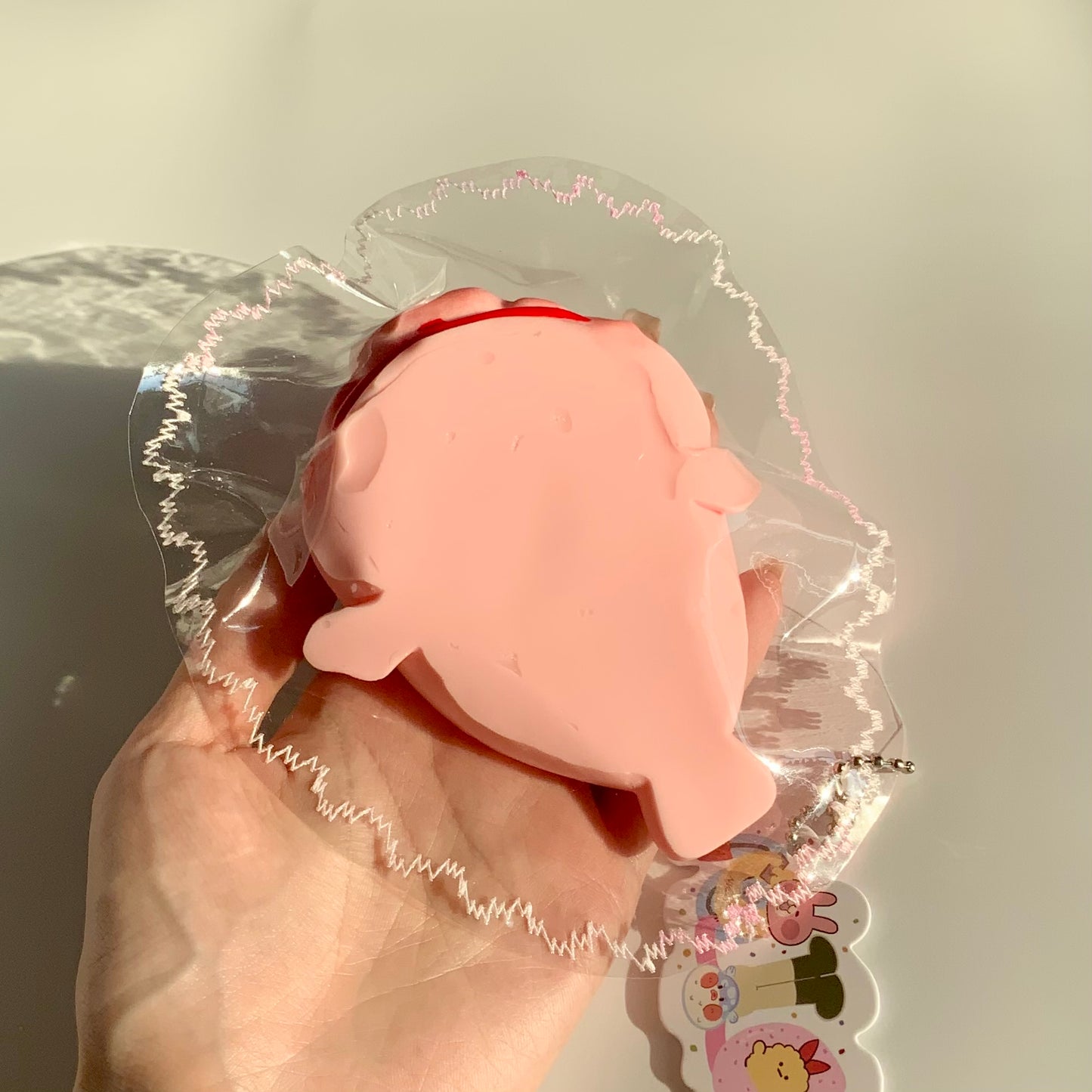 Clay-like Texture Ugly-cute Pink Water Droplet Fish Taba Squishy Toy