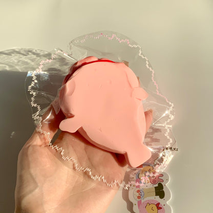 Clay-like Texture Ugly-cute Pink Water Droplet Fish Taba Squishy Toy
