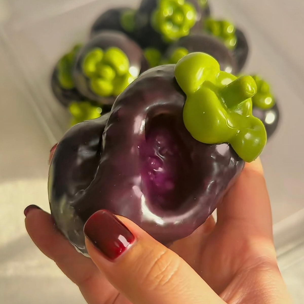 Crunchy Chubby Mangosteen Stress Ball Fidget Toy