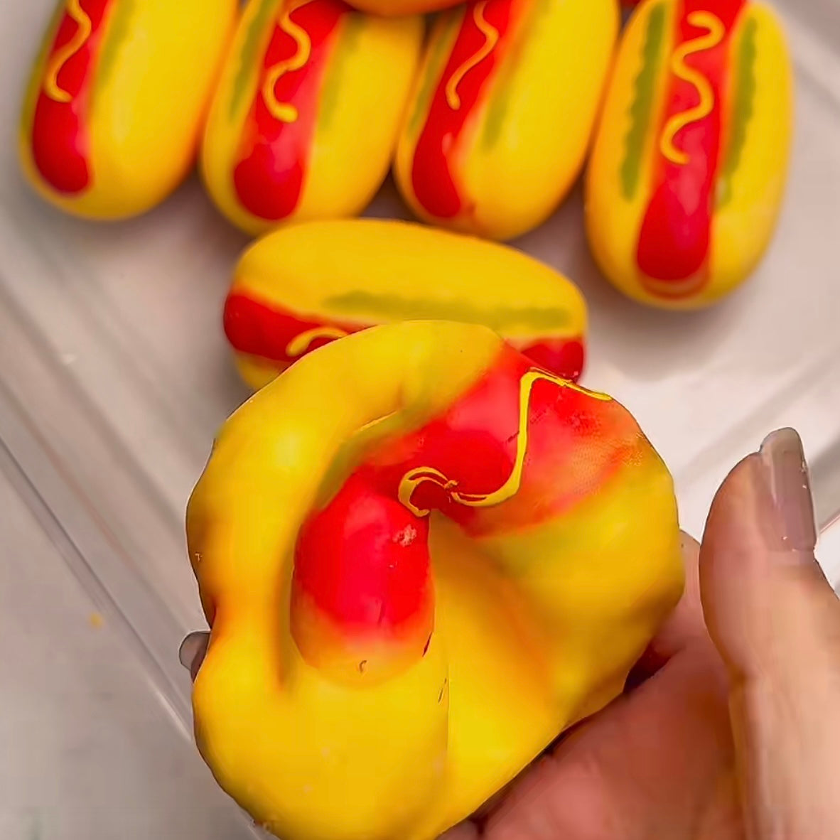 Yummy Hot Dog Crunchy Stress Ball Fidget Toy - Charming Cheese