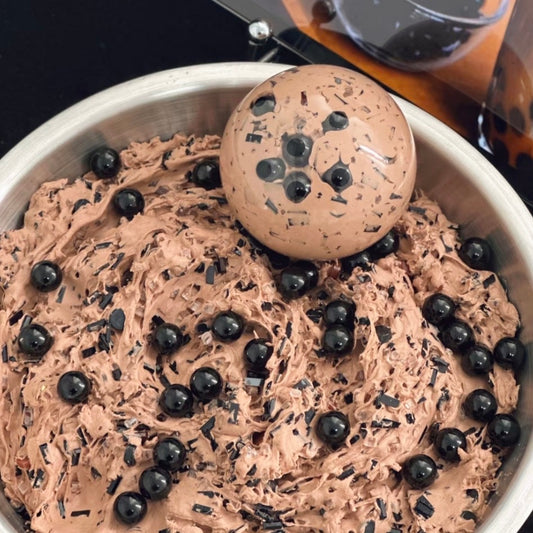 Crunchy Bubble Tea Stress Ball Zip-tie Fidget Toy (5cm ball skin) - Charming Cheese