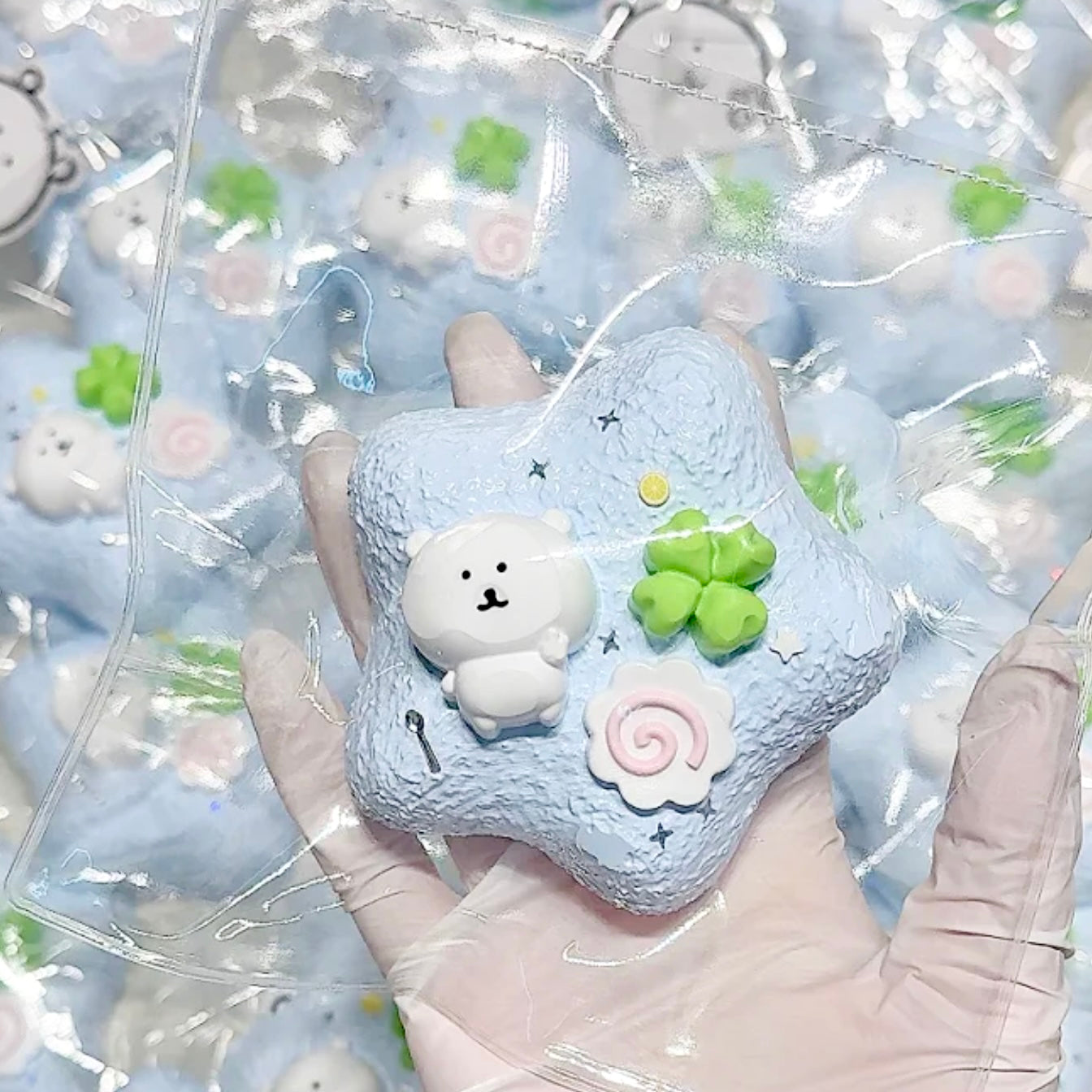 Soft Clay-like Texture Little Bear Lucky Star Taba Squishy Toy