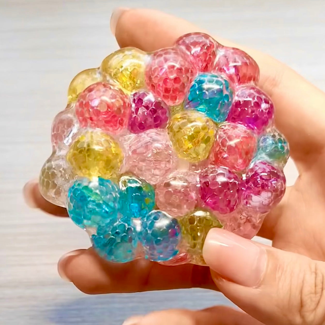 Handmade Rainbow-Colored Noisy Slime Stress Ball Fidget Toy