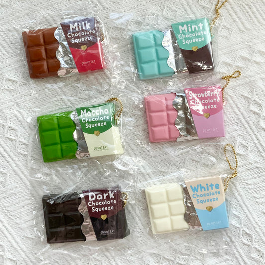 Mixed Flavors Mini Cute Chocolate Bar Keychain Slow-rising Squishy