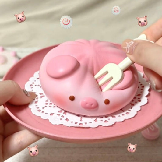 Cute pink pig bun slow rising squishy toy