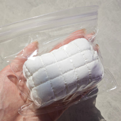 Flocked white pillow taba squishy toy (130g) - Charming Cheese