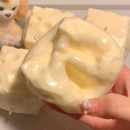 Crunchy Savory Yellow Cheese Cube Stress Ball Fidget Toy - Charming Cheese