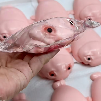 Clay-like Texture Ugly-cute Pink Water Droplet Fish Taba Squishy Toy