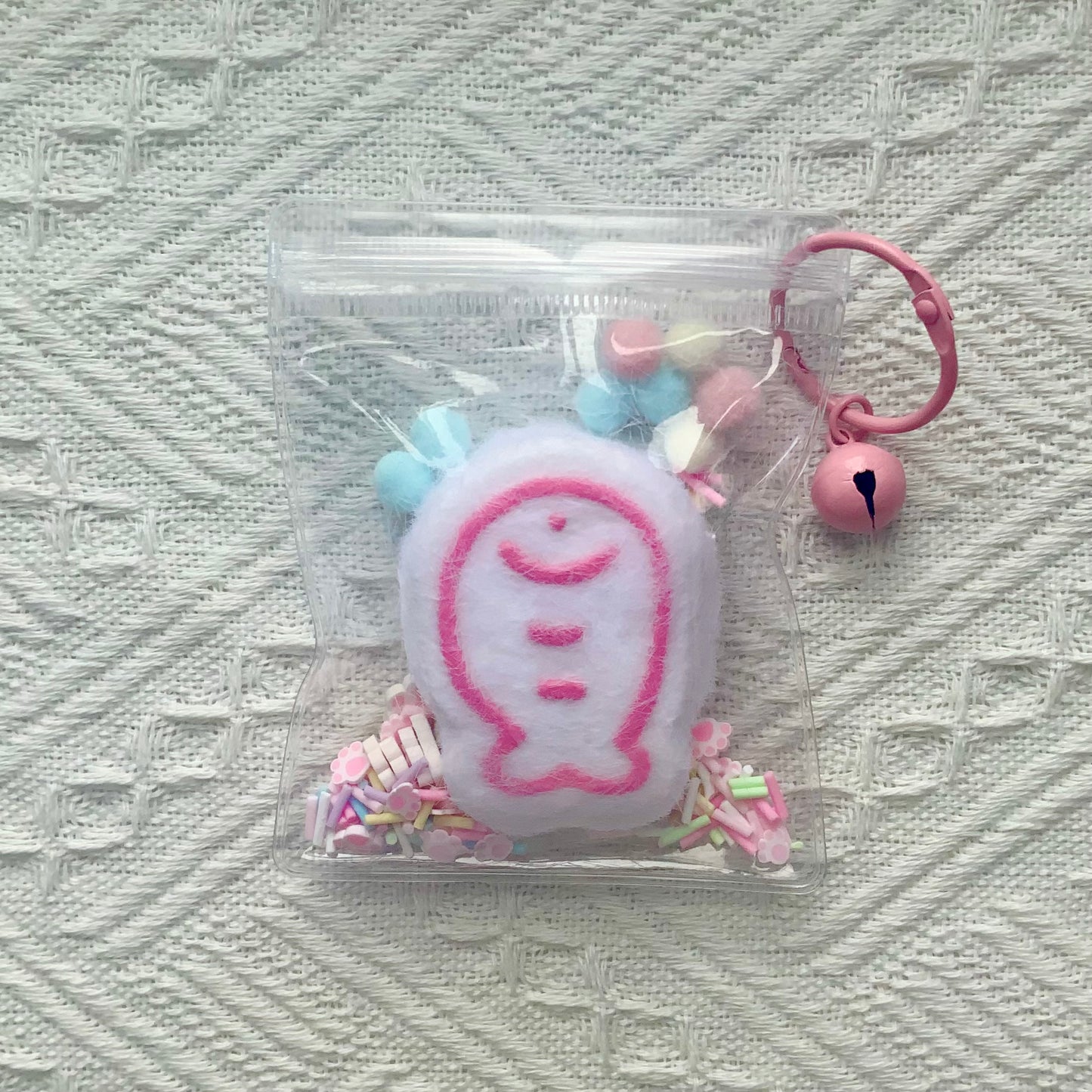 Milk Tea/ Pink Little Fish Taba Squishy Toy Pendant