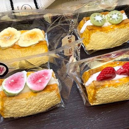 Soft Clay-like Texture Baked Fruit Cream Toast Taba Squishy Toy