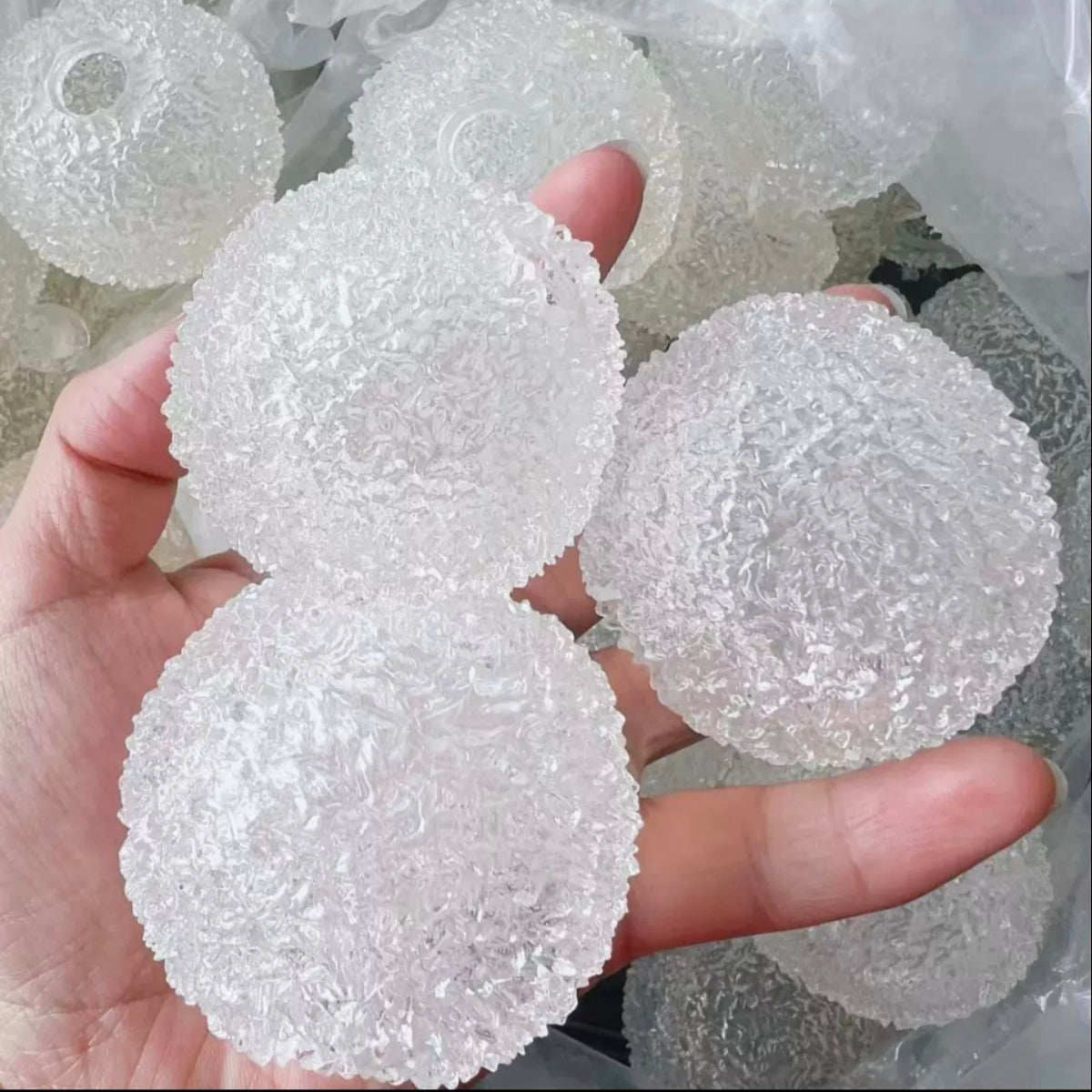 Clear Bayberry Textured Stress Ball Skin Pack of 10 with Stopper (6cm)