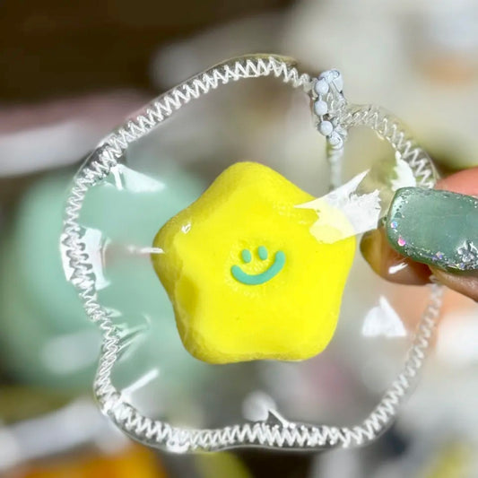 Various Thick Cream Texture Smiling Garlic Mango Marshmallow Star Mini Charm Taba Squishy