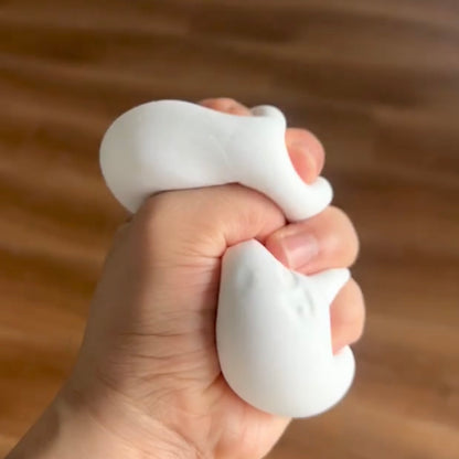 Flocked super soft white soap taba squishy toy