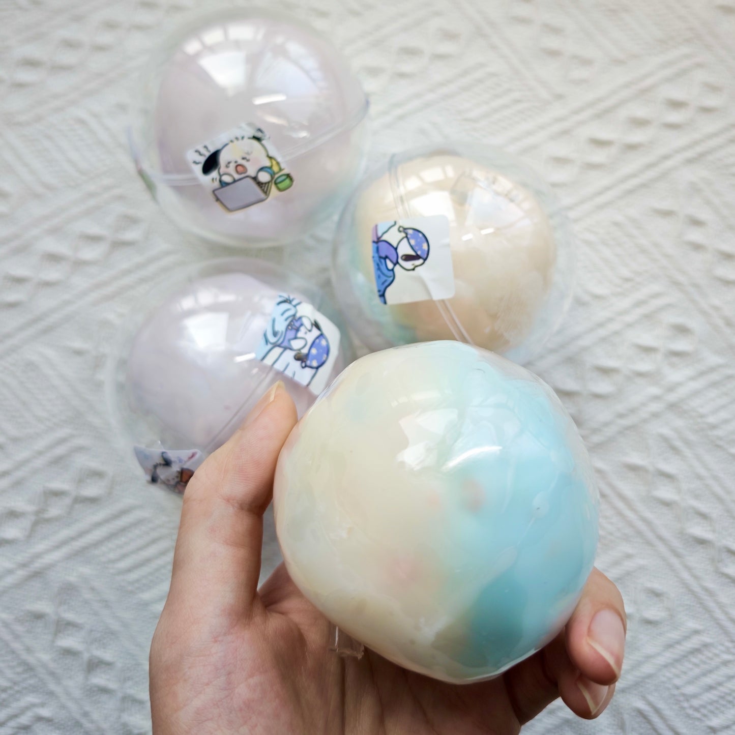 Crispy Shell Two-Tone Ice Cream Stress Relief Handmade Ball