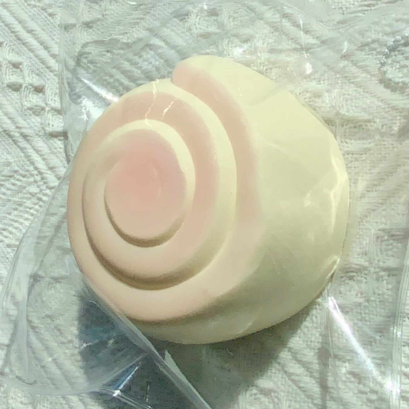 Thick Cream Spring Pink Snail Roll Taba Squishy