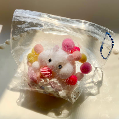 Hamster With Ice Cream/ Cheese Taba Squishy Toy - Charming Cheese