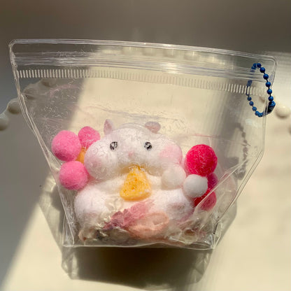 Hamster With Ice Cream/ Cheese Taba Squishy Toy - Charming Cheese