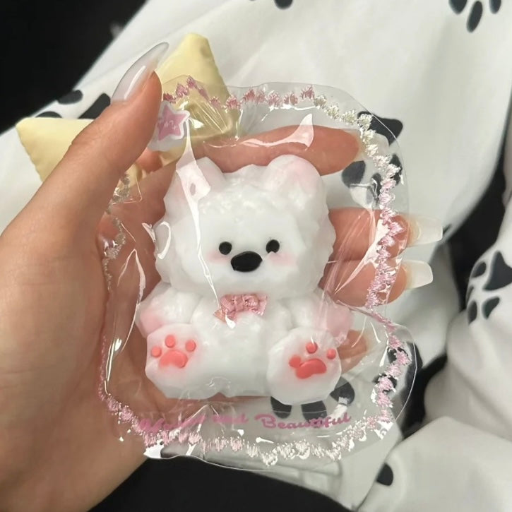 Pink Westie puppy dog taba squishy toy - Charming Cheese