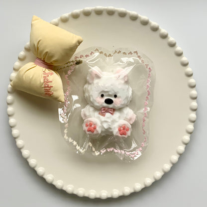 Pink Westie puppy dog taba squishy toy