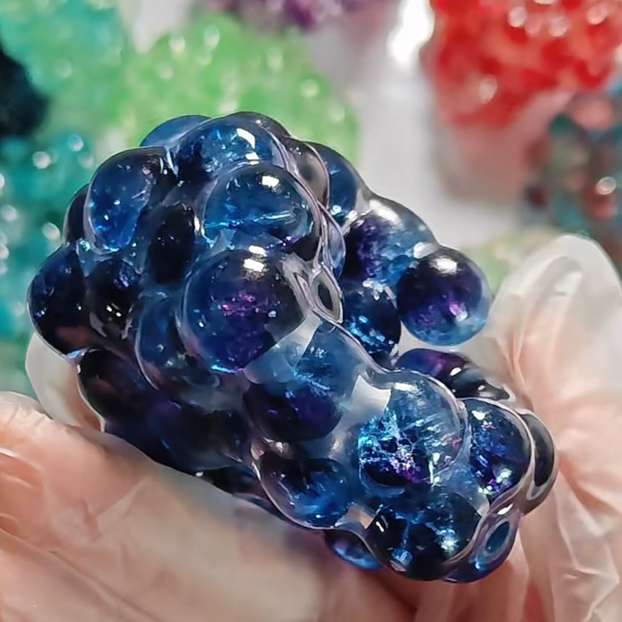 Handmade Transparent Colorful Beads Vacuum Stress ball