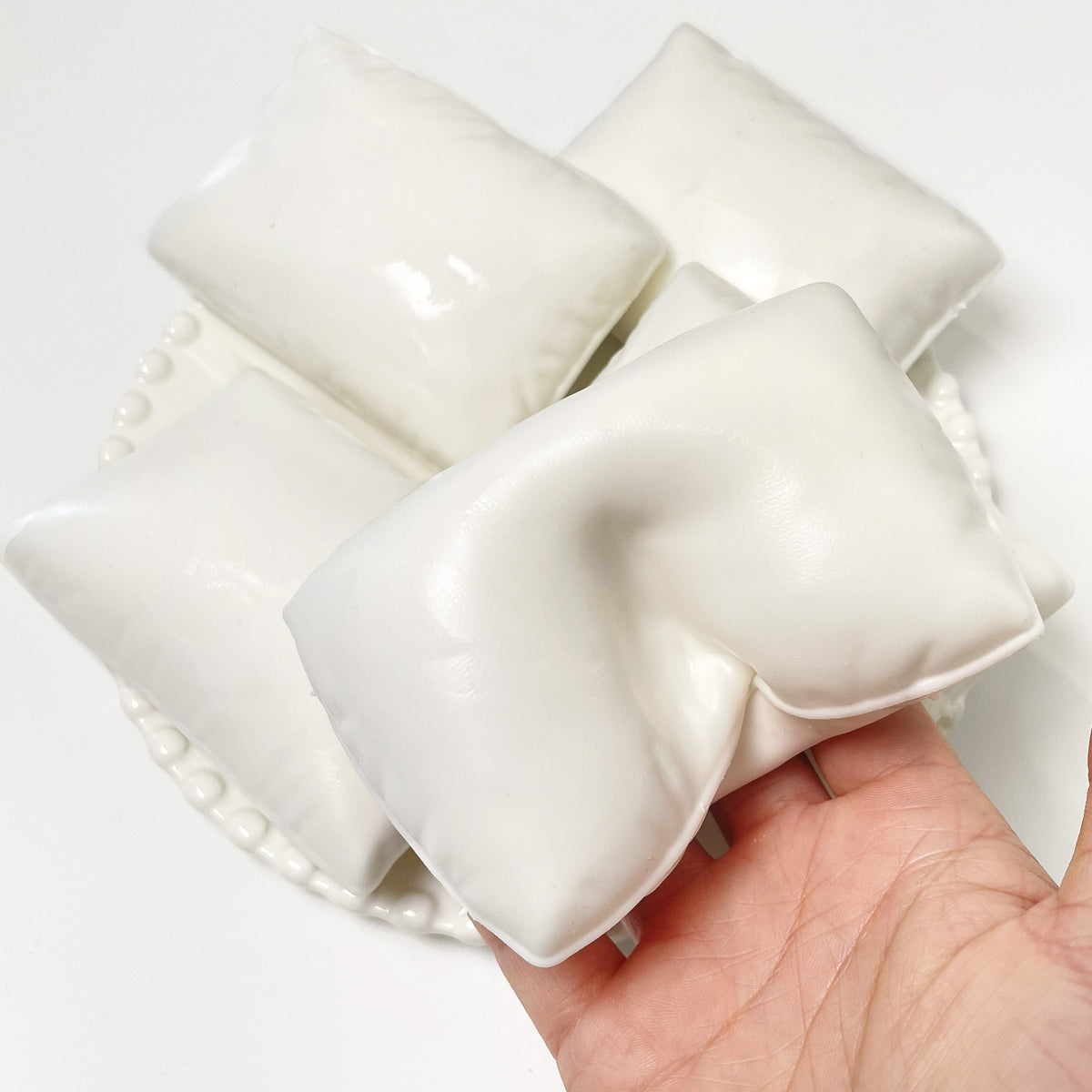 Sweet Dream White Pillow Soft/ Crispy Handmade Stress Ball Fidget Toy