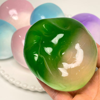 Green /Blue /Pink Dual-color Filling Coconut Oil Malleable Handmade Stress Ball - Charming Cheese