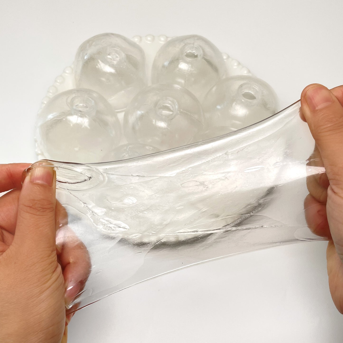 Ultra-thin Clear Stress Ball Skin Pack of 10 with Stopper (6cm)