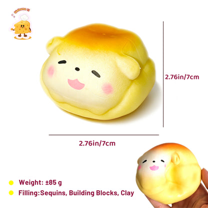 Chunky Crunchy Doggy Bread Stress Ball Fidget Toy - Charming Cheese