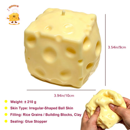 Giant Soft Butter Base/ Crunchy Blocks Square Cheese Stress Ball Fidget Toy