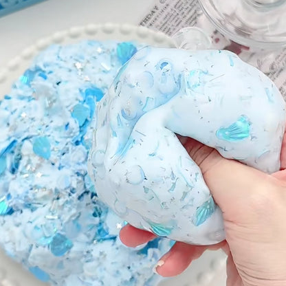 [NEW!] Glittery Ocean Bubble Gum Base Handmade Squishy Ball Toy