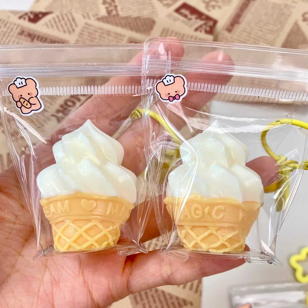Ice cream taba squishy toy pendant