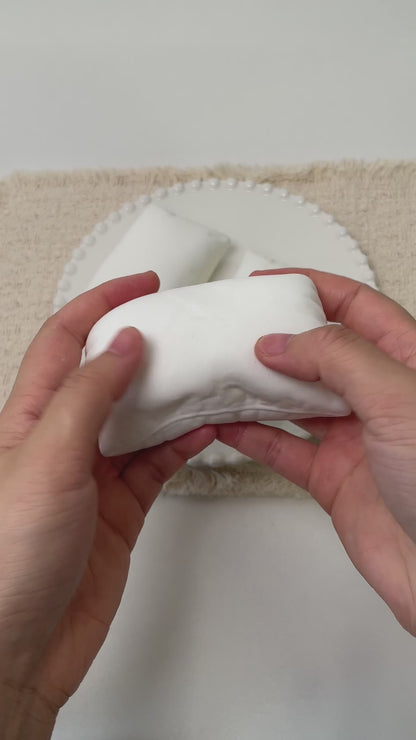 Flocked Soft White Pillow Taba Squishy Toy