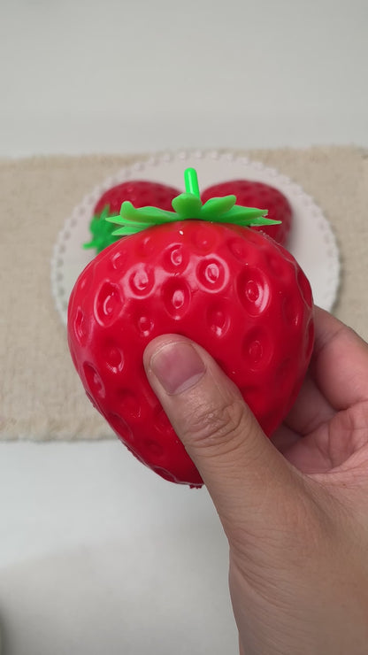 Luscious Strawberry Crunchy Building Blocks Handmade Stress Ball Fidget Toy