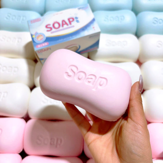 Super Soft White / Pink Cartoon Soap 🫧 Stress Relief Slow-rising Squishy Toy