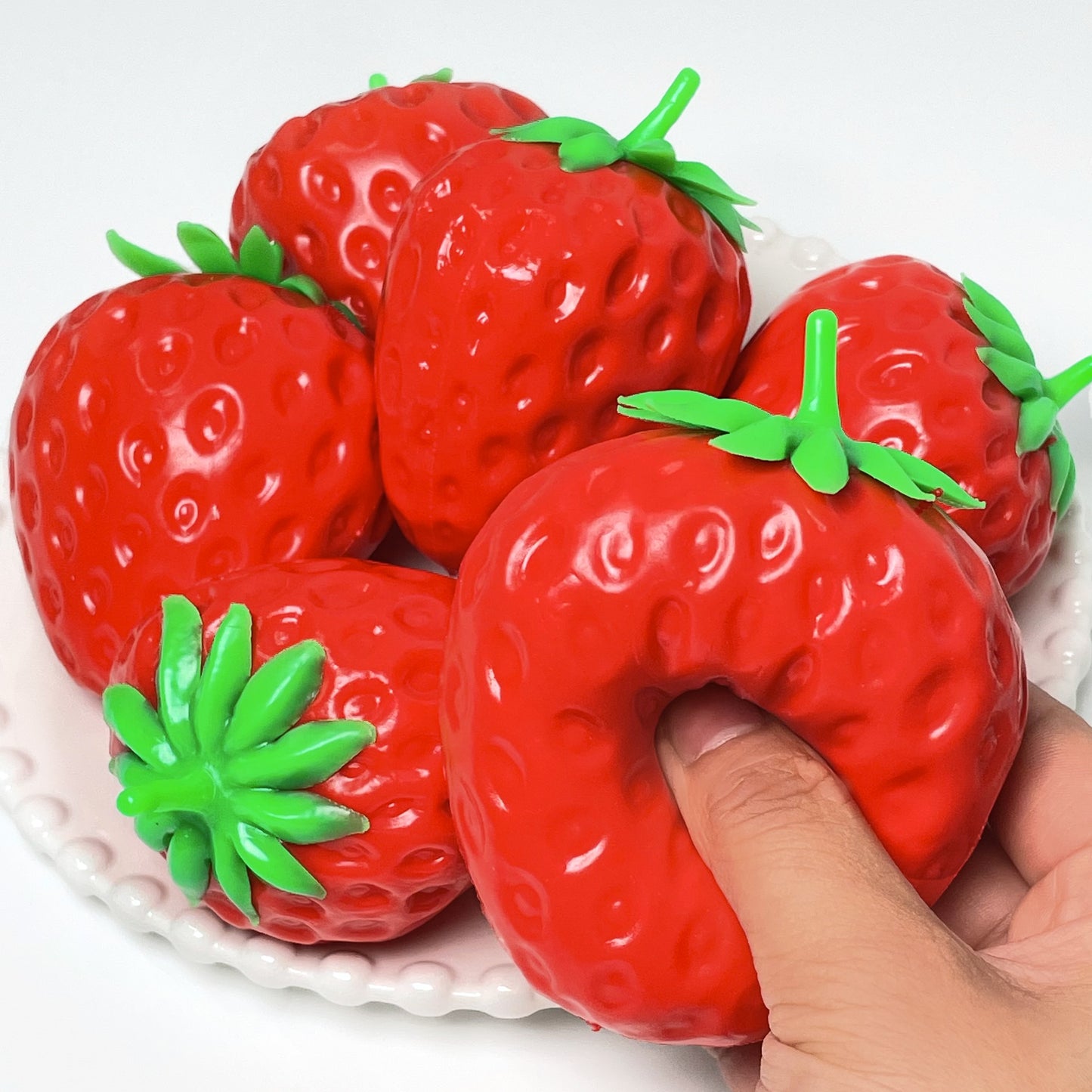 Luscious Stawberry Crunchy Building Blocks Handmade Stress Ball Fidget Toy