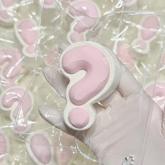 Pink/ Blue Question Mark/ Exclamation Mark Creamy Clay Texture Taba Squishy Toy
