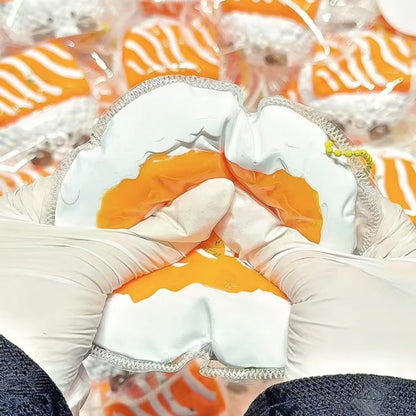 Whipped Cream Texture JC Salmon Rice Ball Taba Squishy Toy